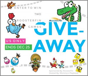 Enter to Win TWO RoosterFin games of your choice! Choose from the featured games at Mommy's Playbook! #EntertoWin #RoosterFinGames