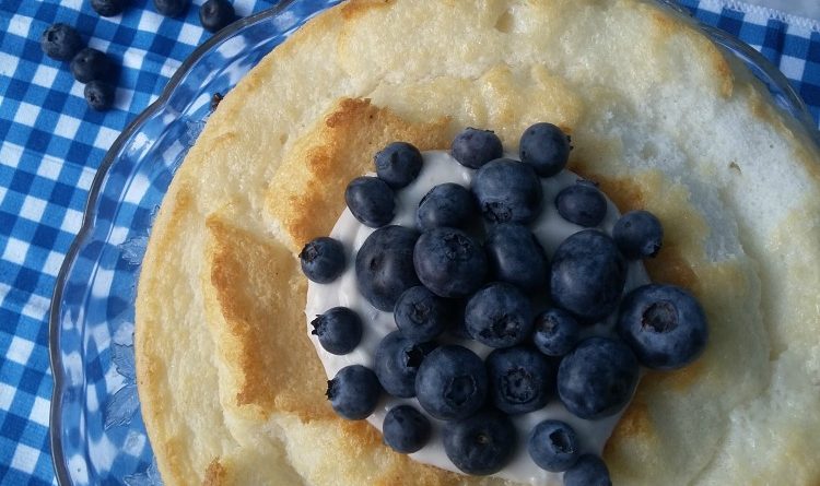 Angel Food Cake with Blueberry Cheesecake Filling