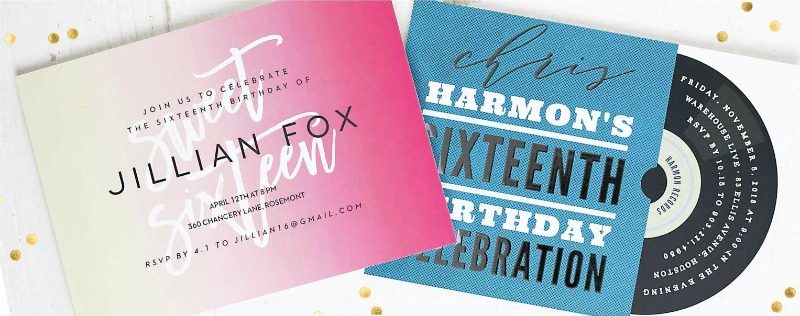 Sweet Sixteen Birthday Party Invitations from Basic Invite
