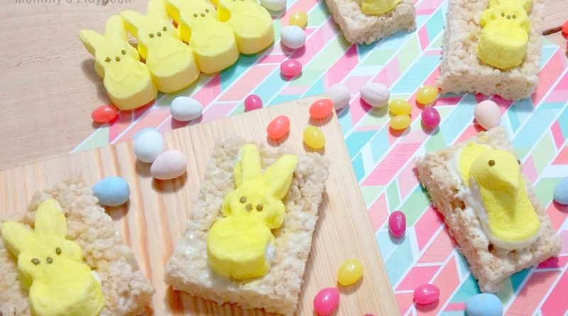 Rice Cereal Treat with Peeps! #Easter #EasterTreats #EasterSweetsandTreats