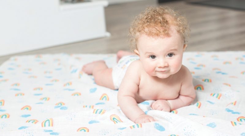 Rainbow Sky extra large, all-in-one muslin swaddling blanket from Lulujo Baby #LulujoBaby #BabyGifts #Baby #BabyBlanket