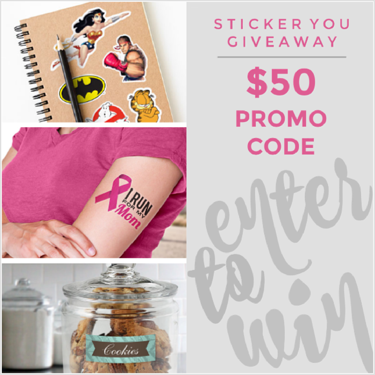 Enter to win the Sticker You Giveaway Event at Mommy's Playbook! One Lucky Winner Will Receive $50 Gift Card to Sticker You!!