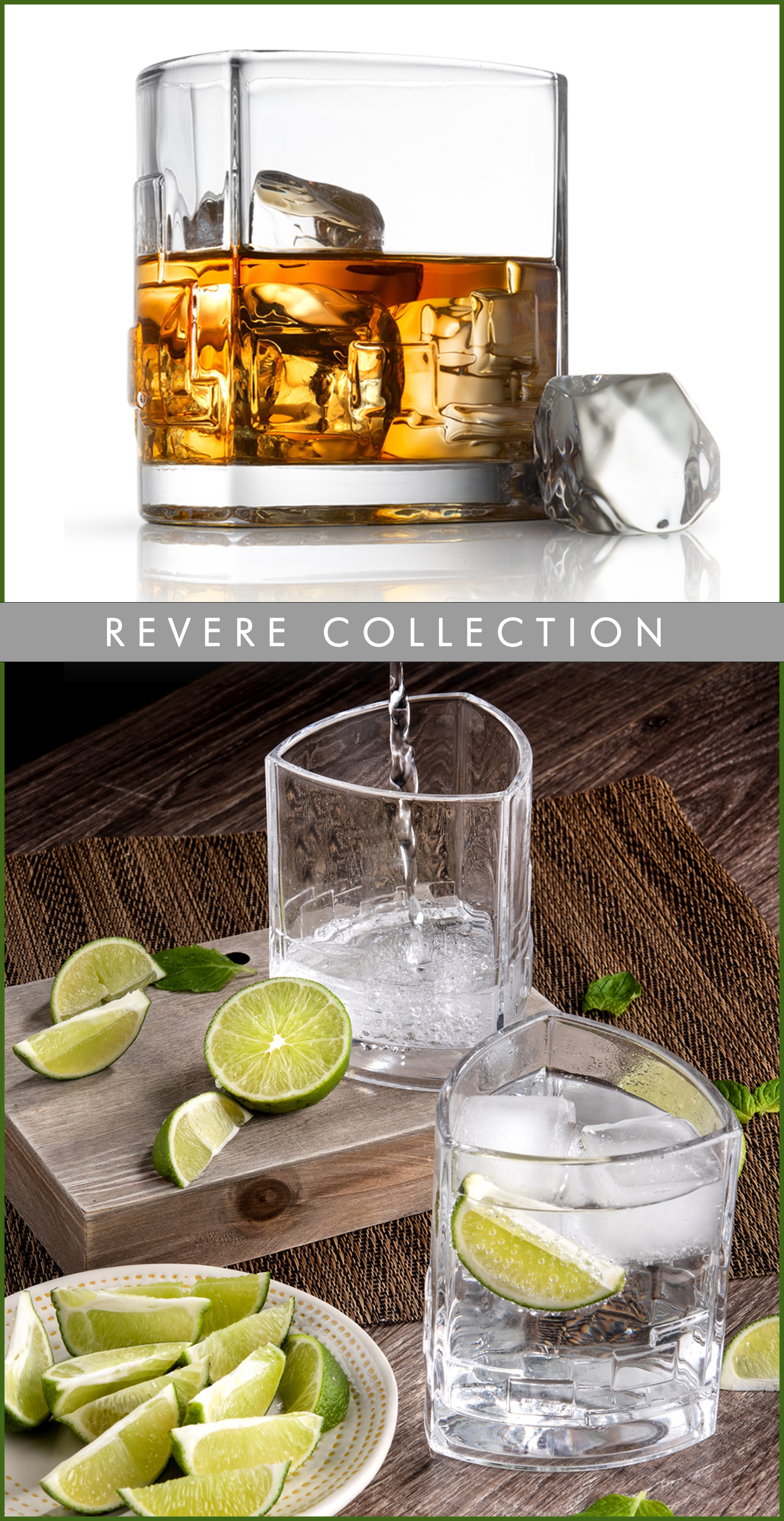 Revere Triangle Double Old Fashioned Glasses is Shatter Resistant and Dishwasher Safe #JoyJolt 