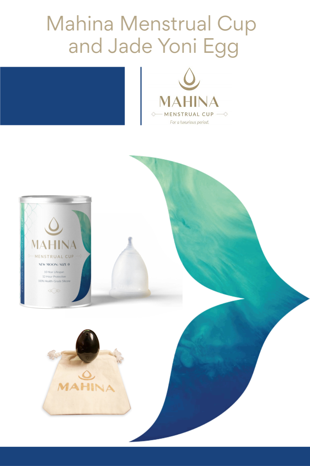 Mahina Cup is a reusable, bell-shaped menstrual cup that is worn internally and sits snuggly in the vaginal canal, just below the cervix. It collects moon blood, rather then absorbs it and it's easily emptied rather than changed. 