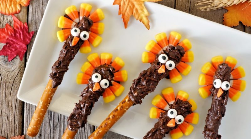 Chocolate Turkey Pretzel Rods