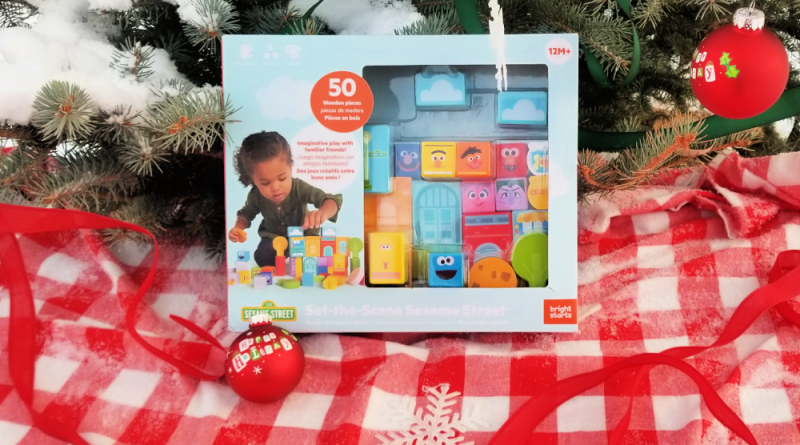 Bright Starts Set-The-Scene Sesame Street Wooden Storytelling Blocks