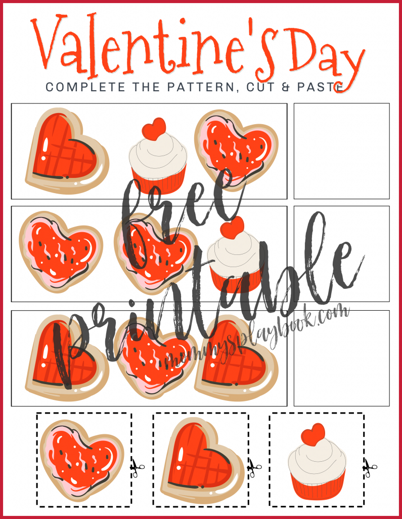 Valentine's Day Cut & Paste Free Printable Worksheet