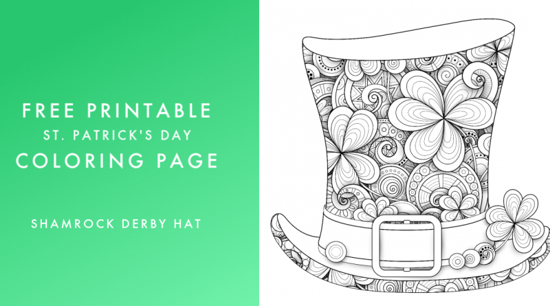 Shamrock Derby Hat Coloring Page